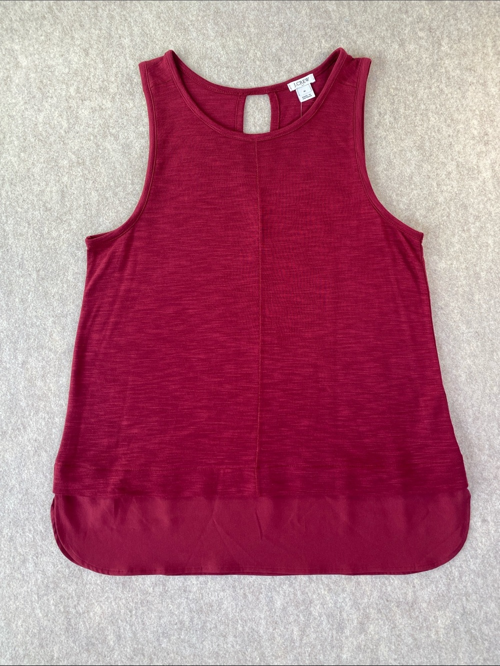 NWT J Crew Factory Sleeveless Keyhole Tank in Berry Red